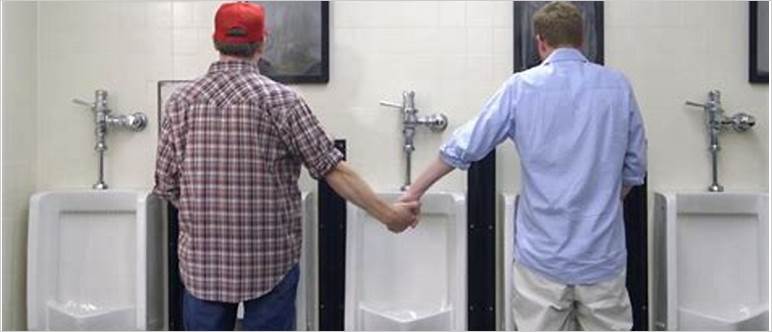 Sharing a urinal